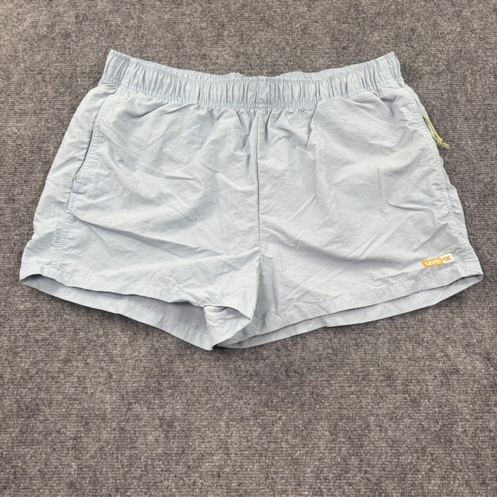 Levi's Gold Tab Shorts Size XL Light Blue Elastic Waist Nylon Women's